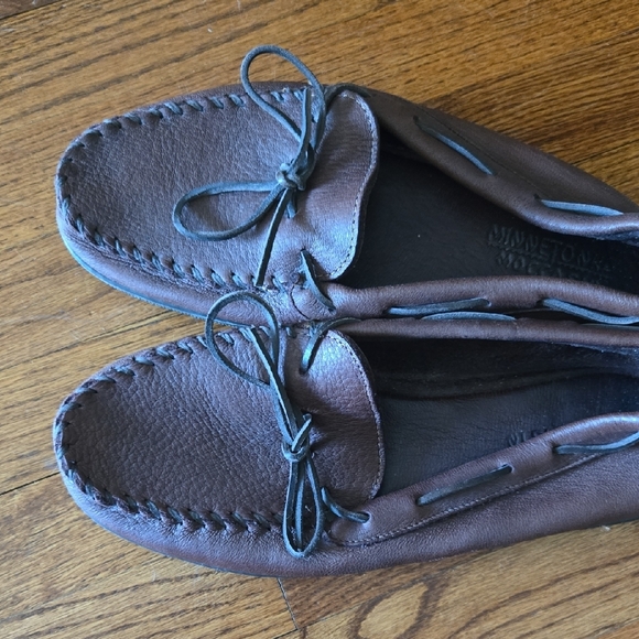 Minnetonka Men\'s Size 13 Brown Soft Leather Rubber Sole Driving Moccasin Loafers main image 8